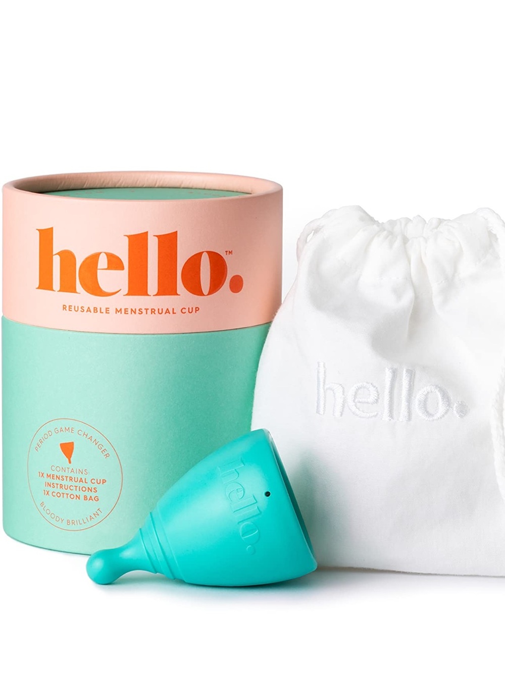 Anthropologie The Hello. Cup Reusable Menstrual Cup in Teal Size S/M